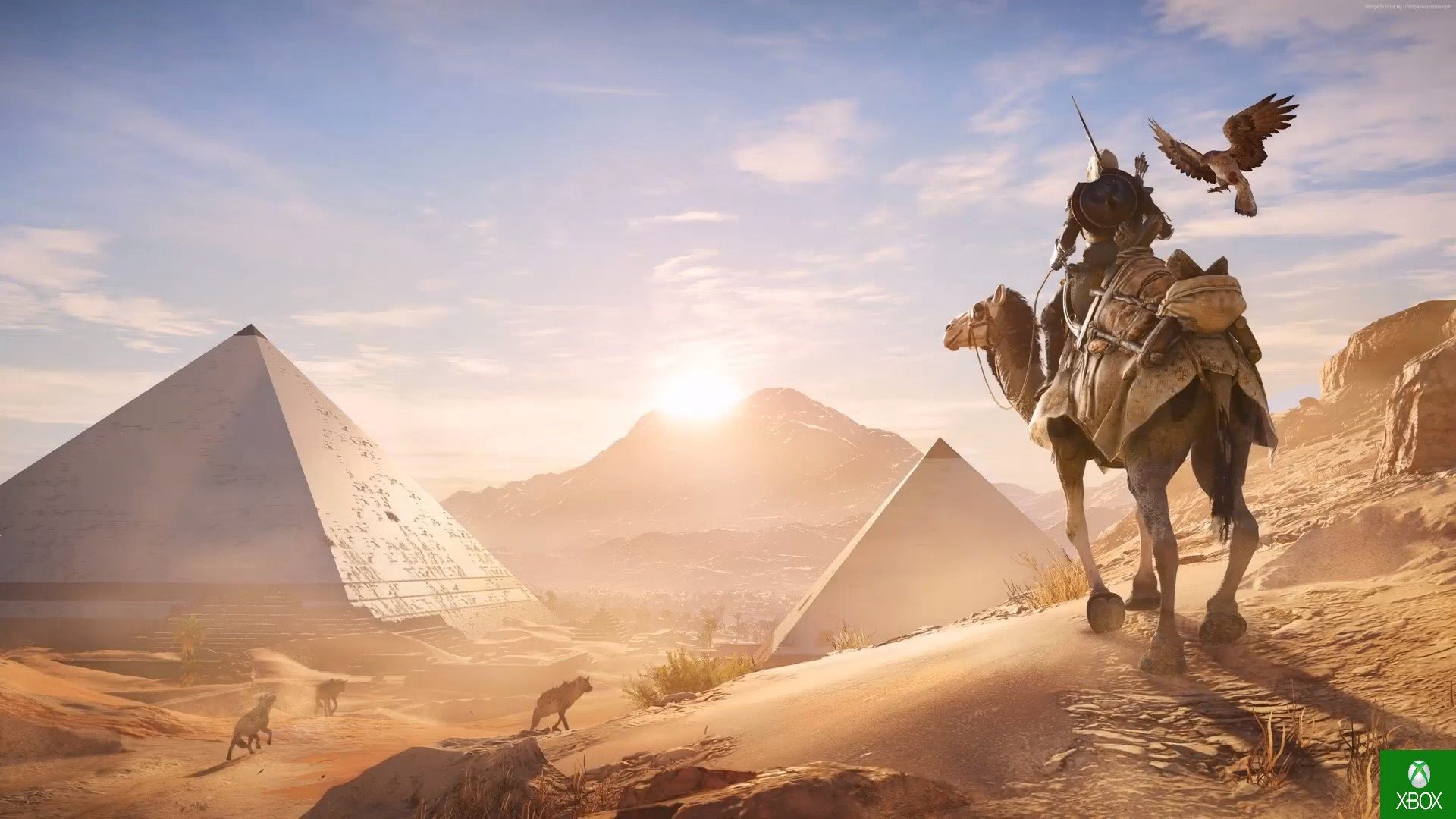 Assassins-Creed-Origins-Bayek-Proximité-Pyramides-Dromadaire