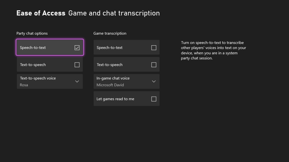 Paramètres-party-chat-to-text-xbox