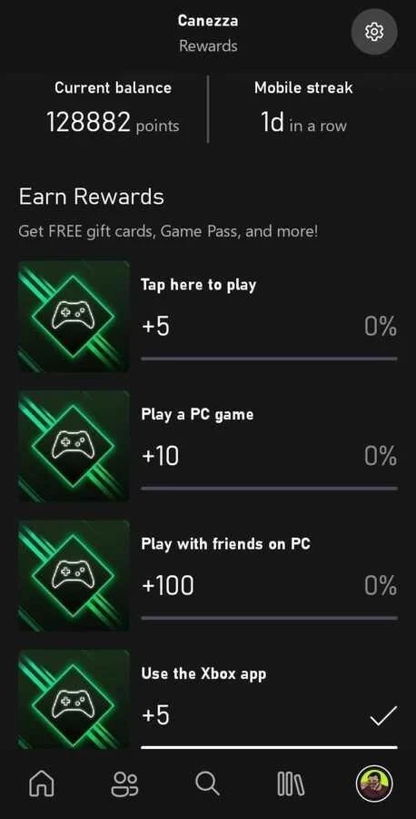 True Achievement rewards xbox app