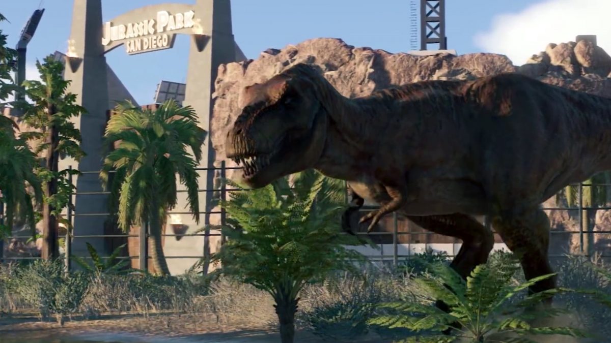 Jurassic-World-Evolution-2-Jurassic-Park-San-Diego-Tyrannosaure