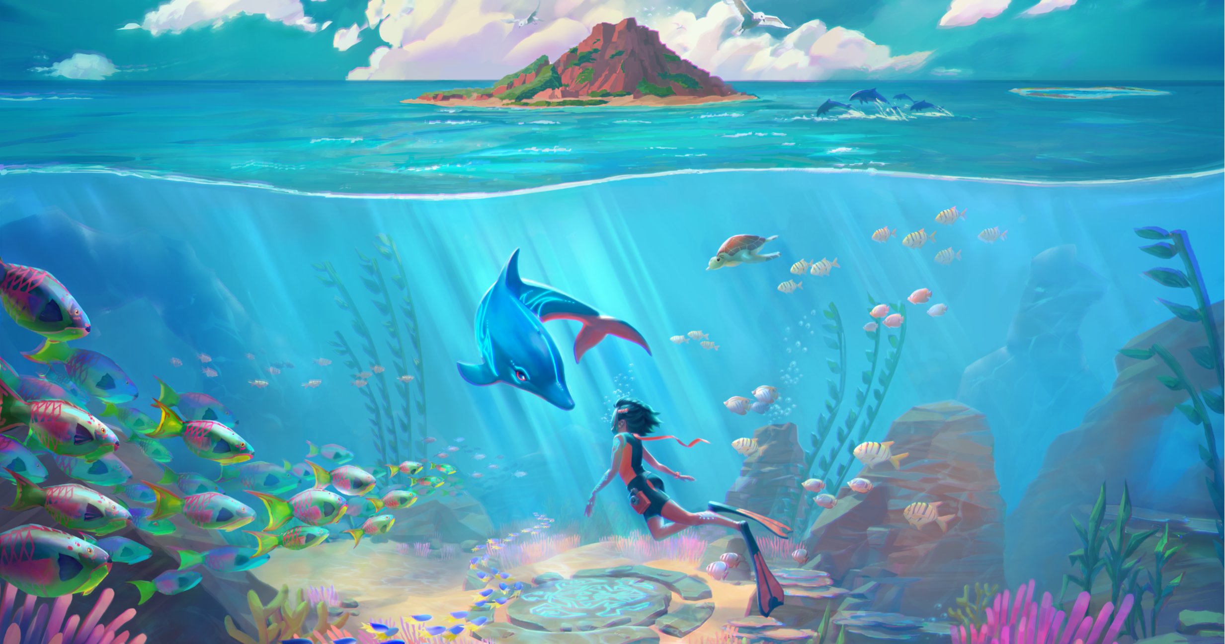 Dolphin-Spirit-Mission-océan-fond-marin-dauphin-poissons-plongeur