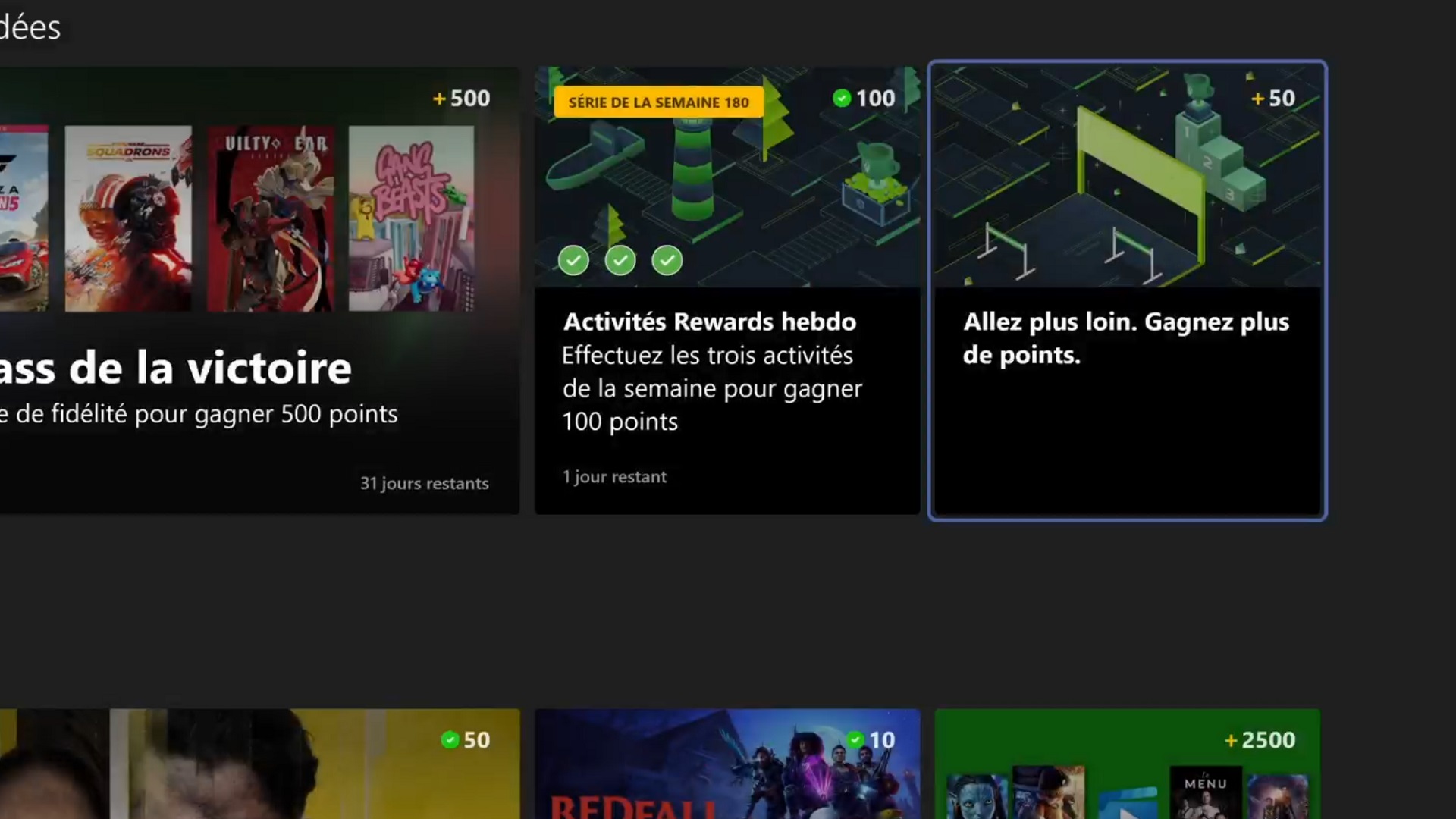 Microsoft Rewards La carte mensuelle à 500 points est disponible